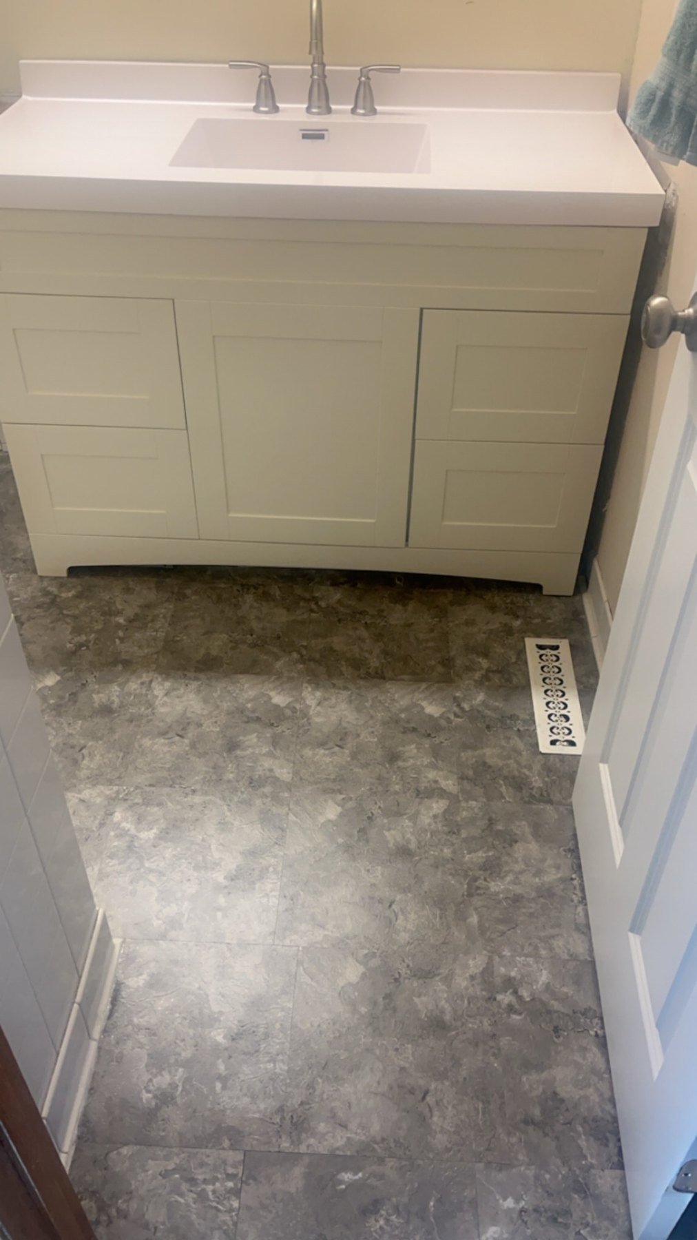 Bathroom flooring and vanity update